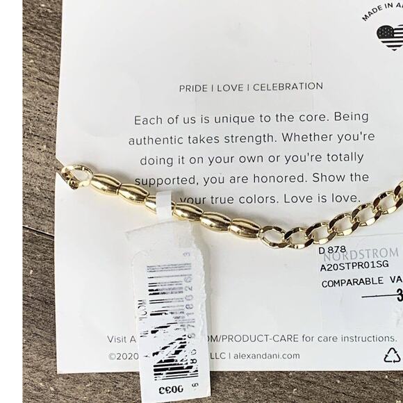 ALEX AND ANI Color Infusion Charm "PRIDE" Colorful Bracelet Shiny Gold NEW - Picture 4 of 7